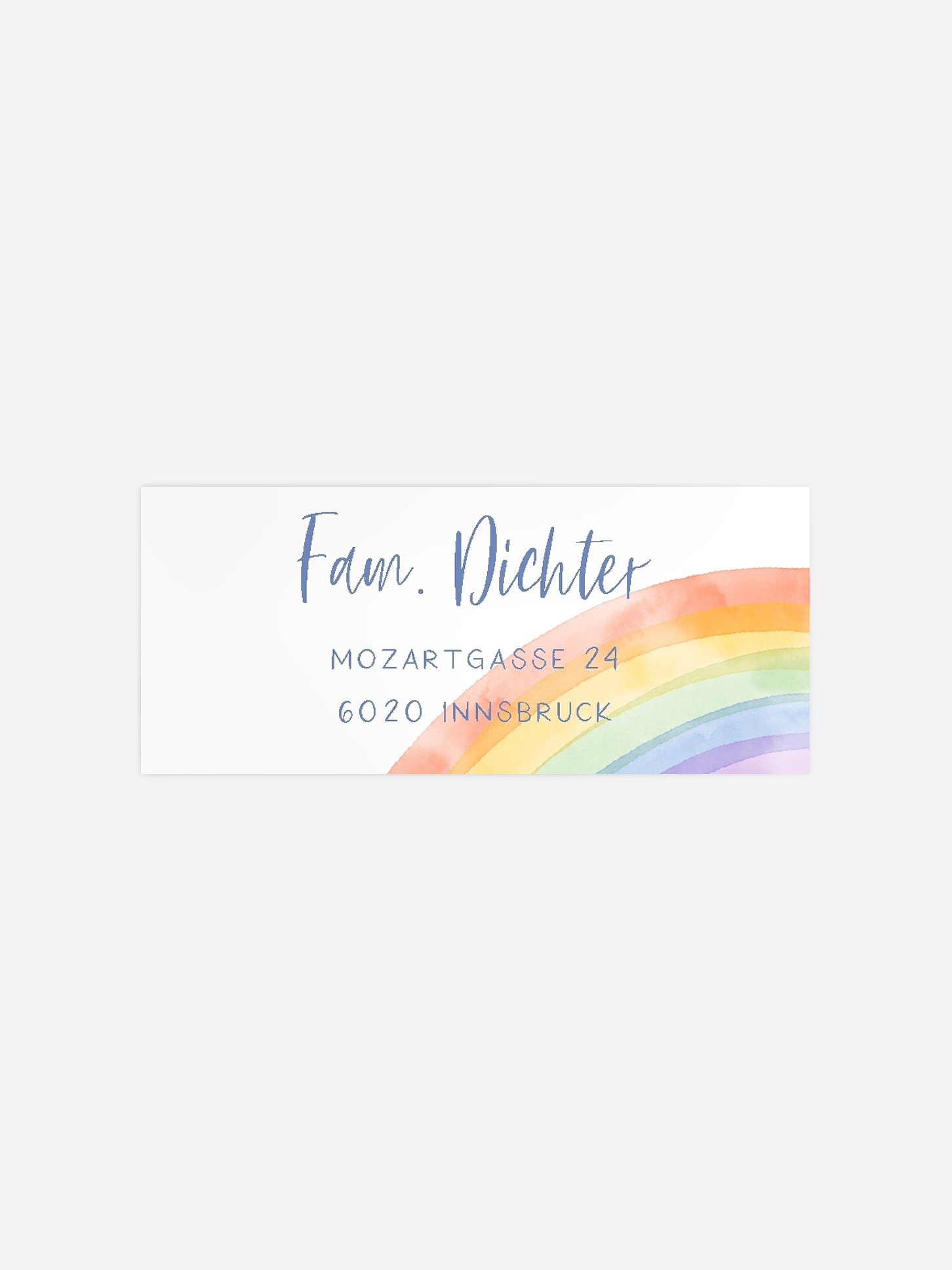 Absenderaufkleber Taufe Regenbogen