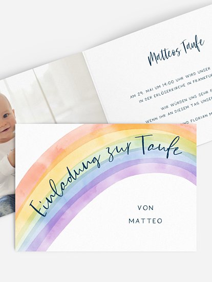 Taufeinladung Regenbogen