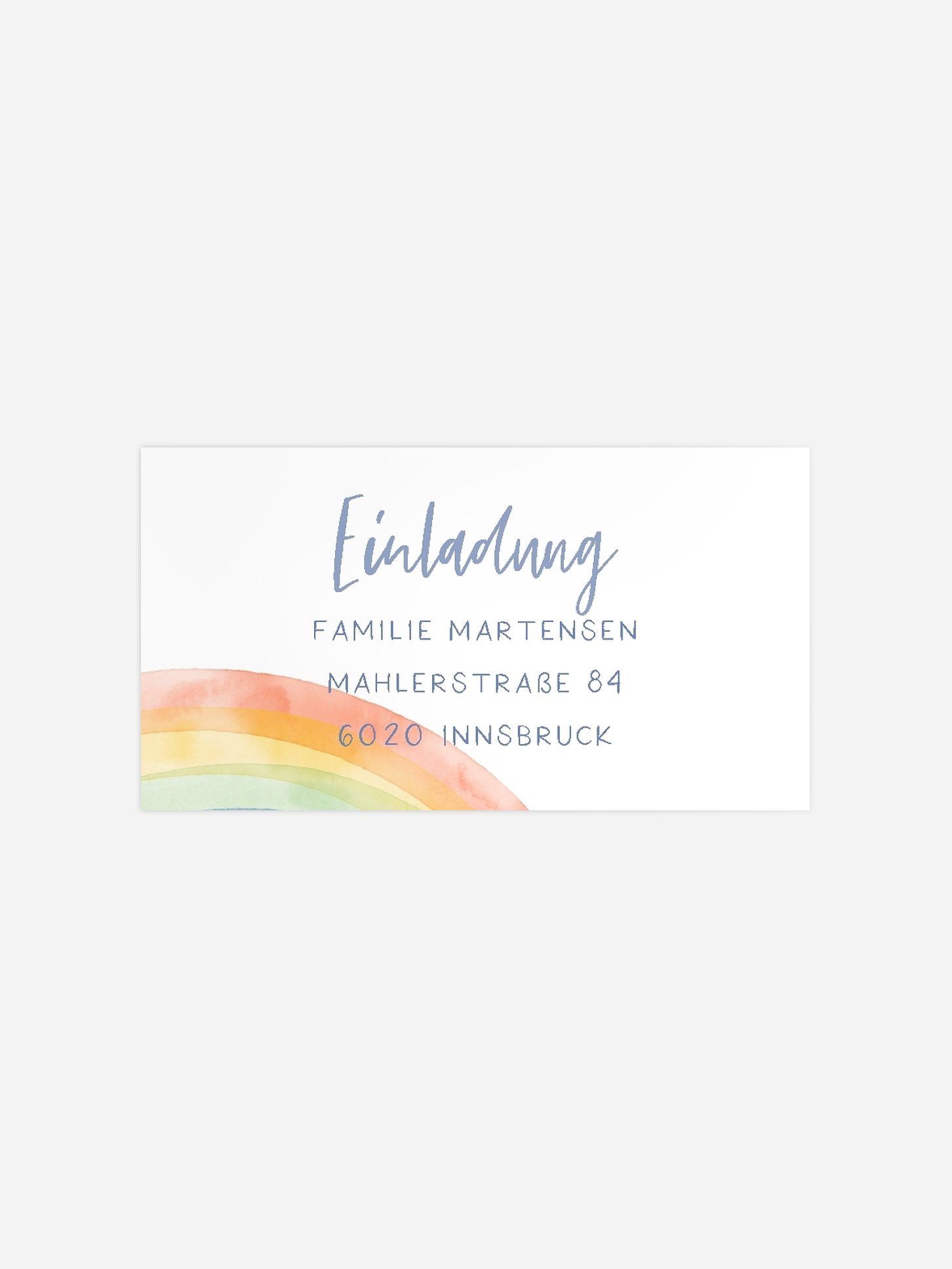 Empfängeraufkleber Taufe Regenbogen