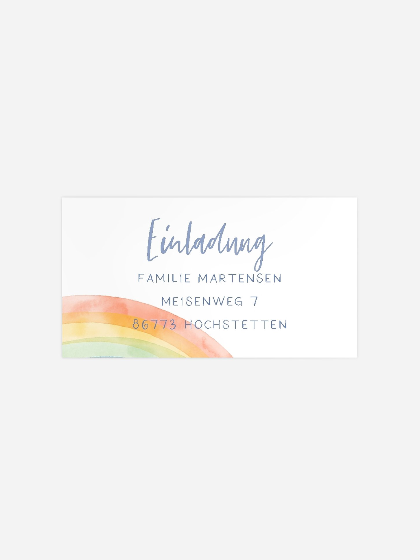 Empfängeraufkleber Taufe Regenbogen