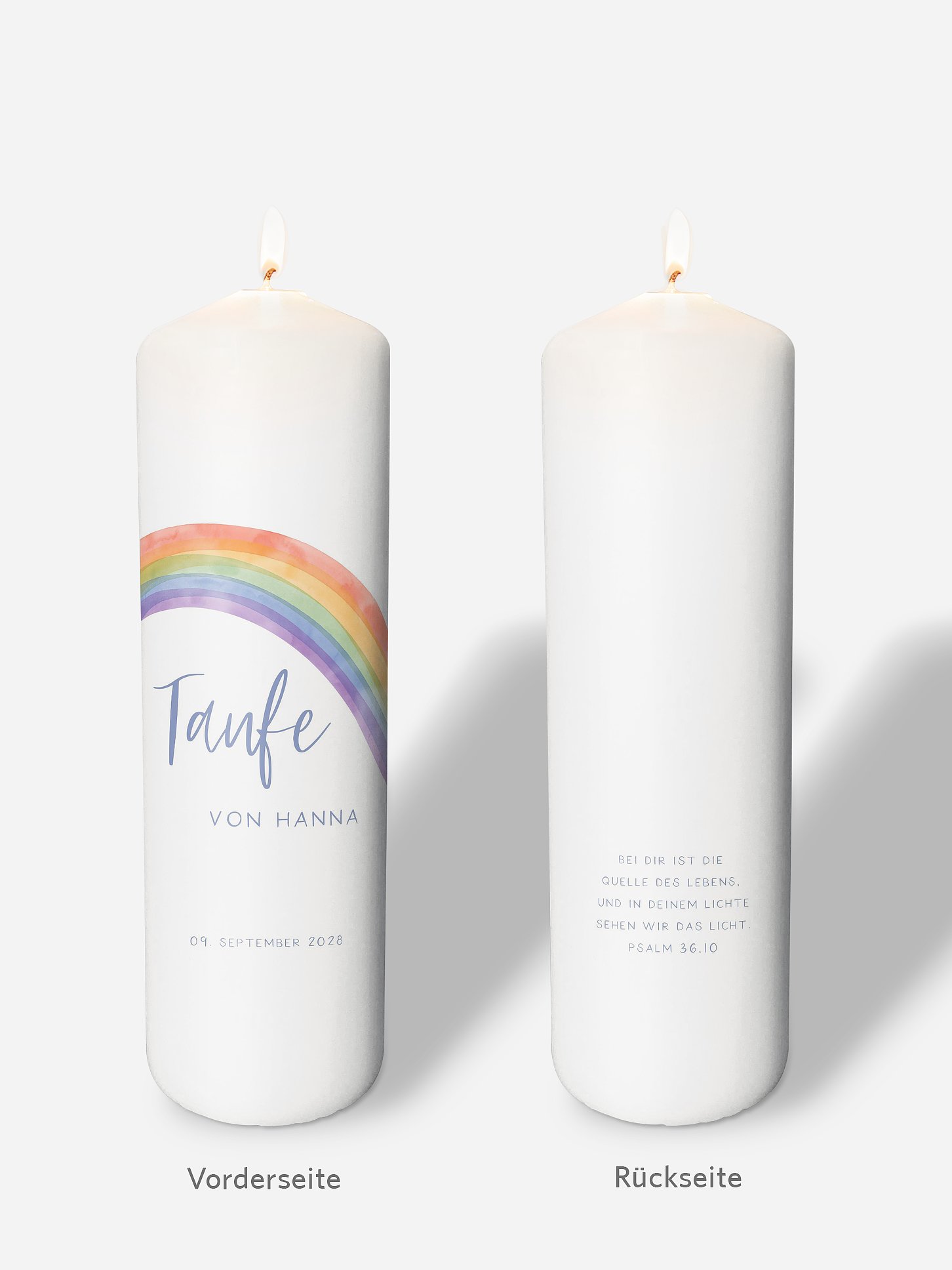 Taufkerze Regenbogen
