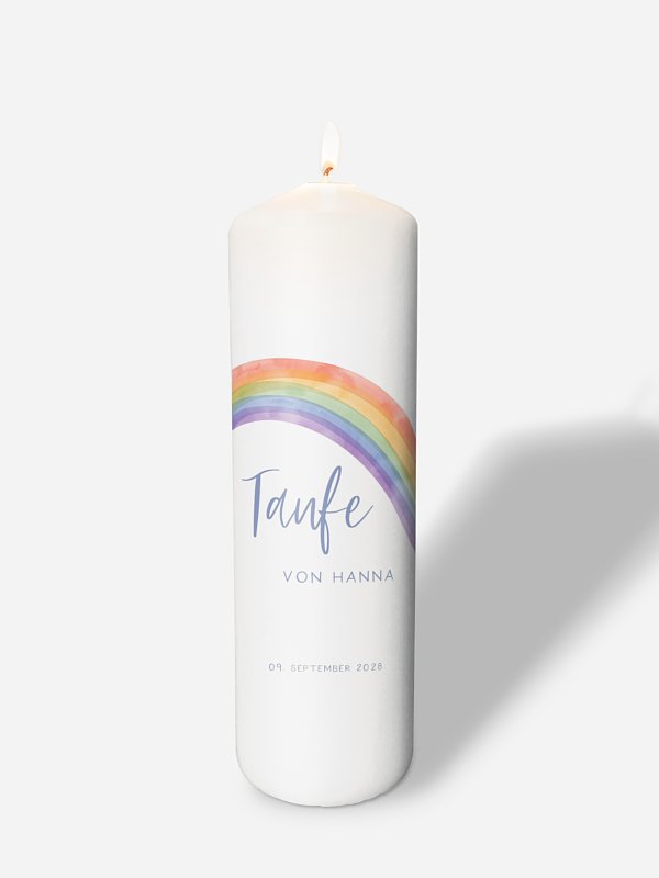 Taufkerze Regenbogen