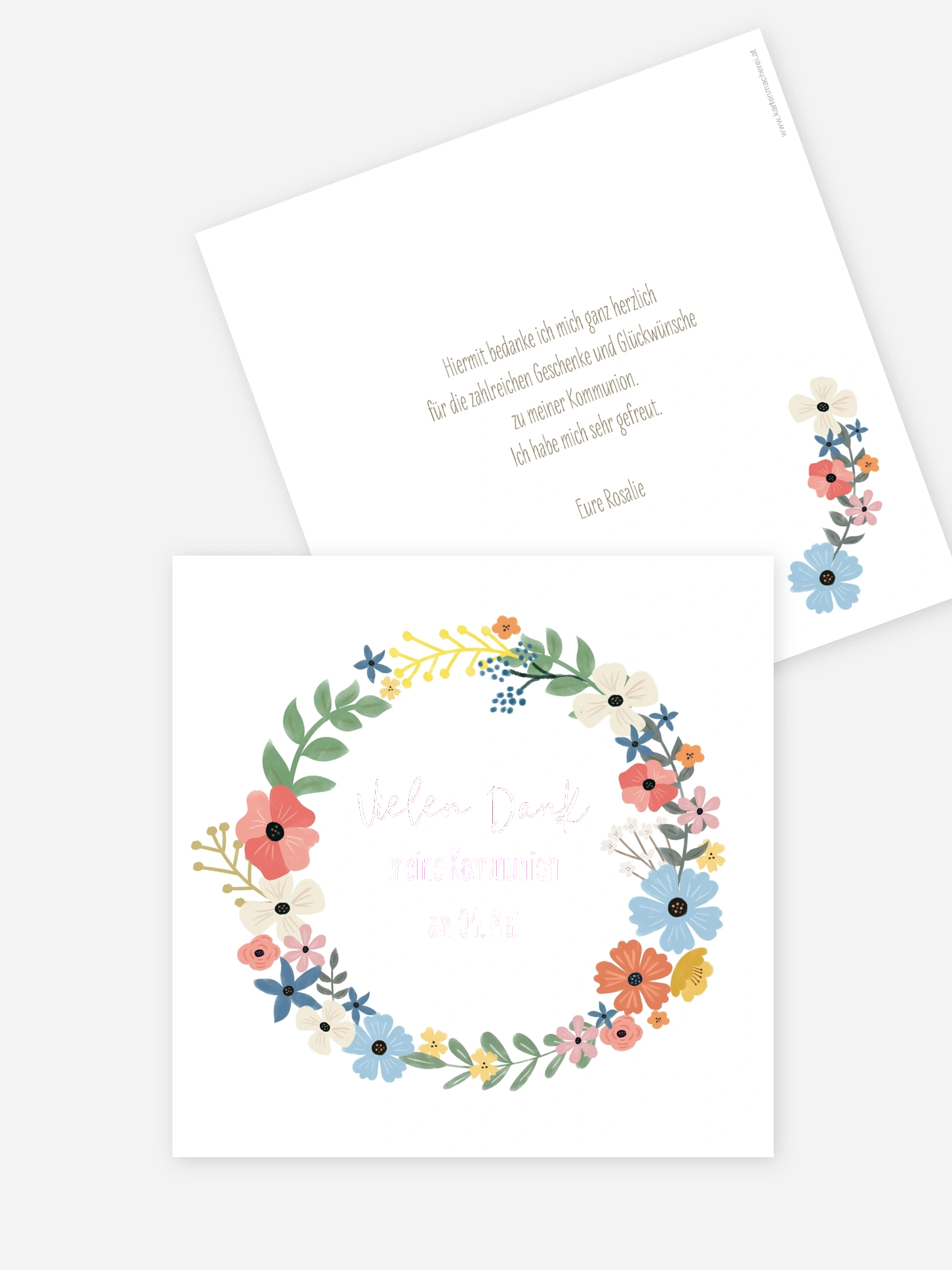 Danksagung Kommunion Happy Wreath