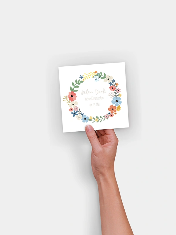 Danksagung Kommunion Happy Wreath