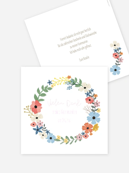 Danksagung Kommunion Happy Wreath
