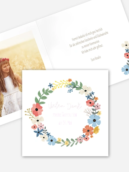 Danksagung Kommunion Happy Wreath