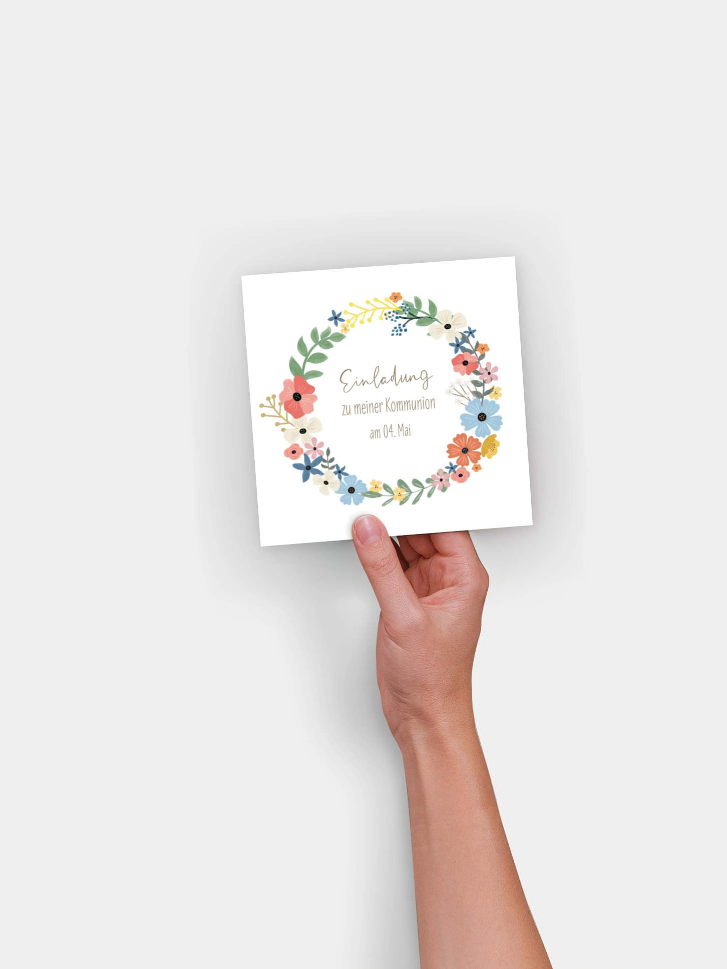Kommunionseinladung Happy Wreath