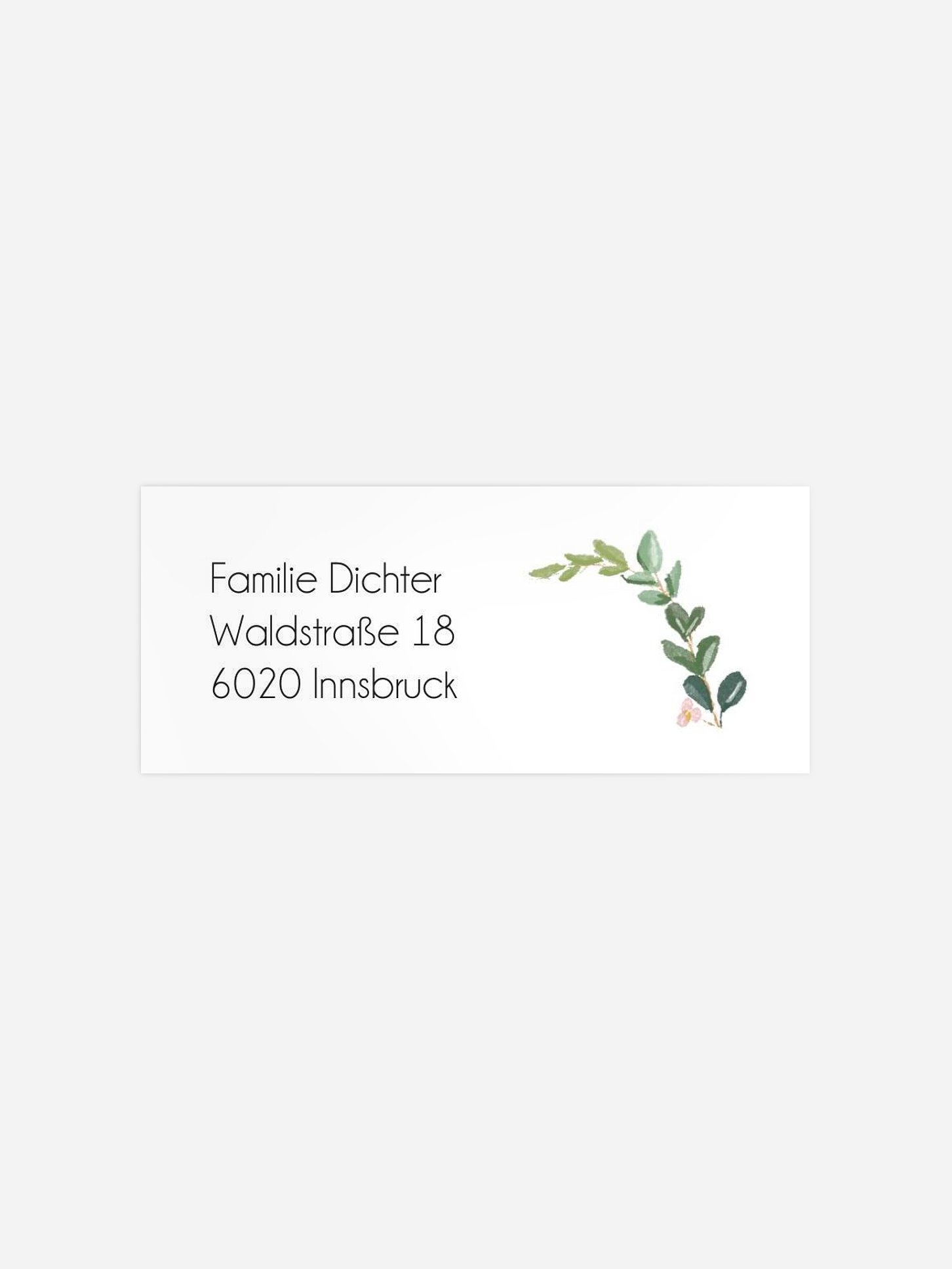 Absenderaufkleber Taufe Dove Leaves