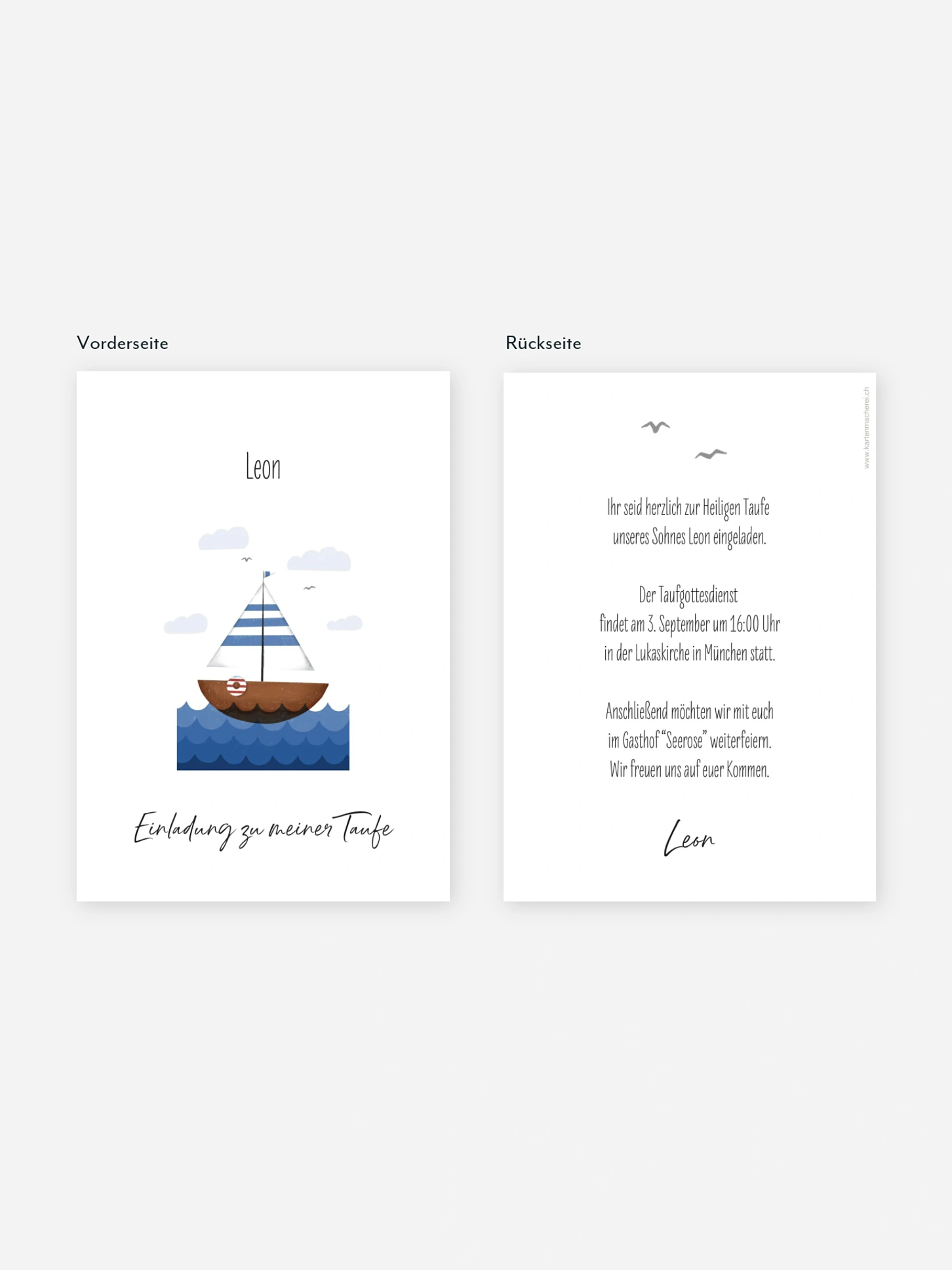 Taufeinladung Little Sailor
