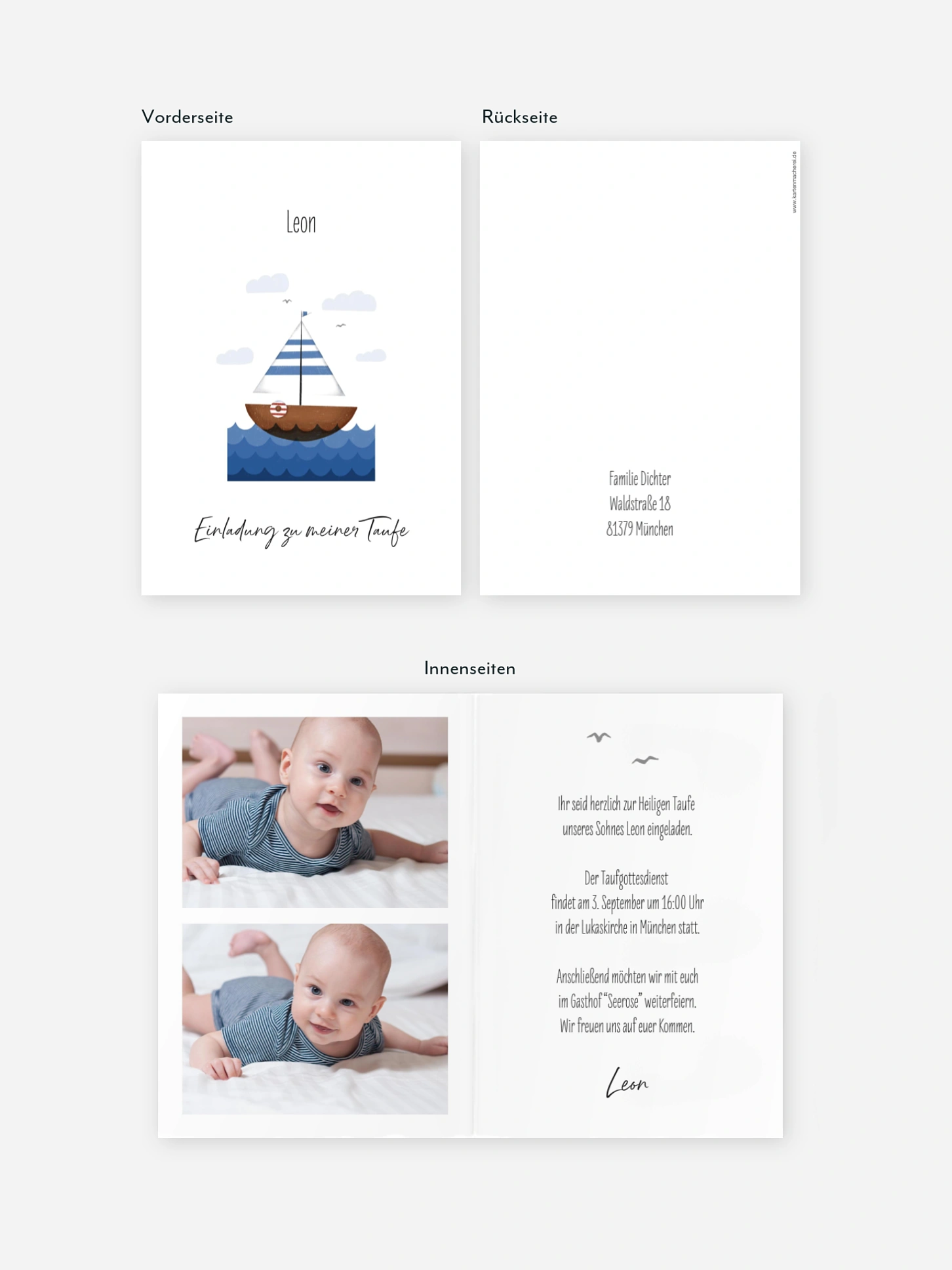 Taufeinladung Little Sailor