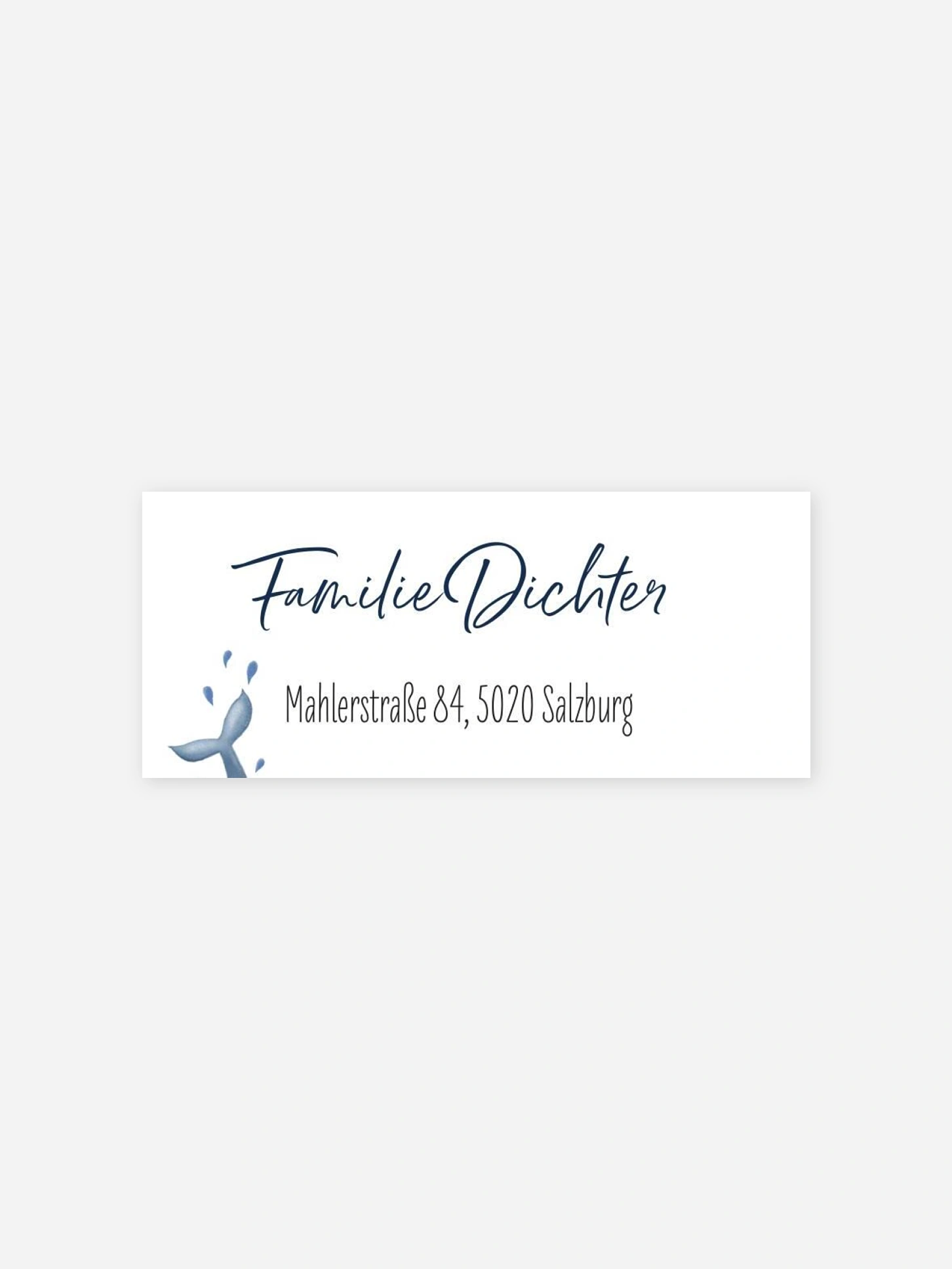 Absenderaufkleber Taufe Happy Whale