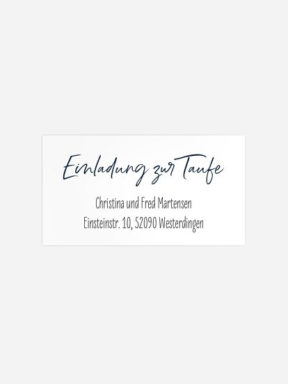 Empfängeraufkleber Taufe Happy Whale