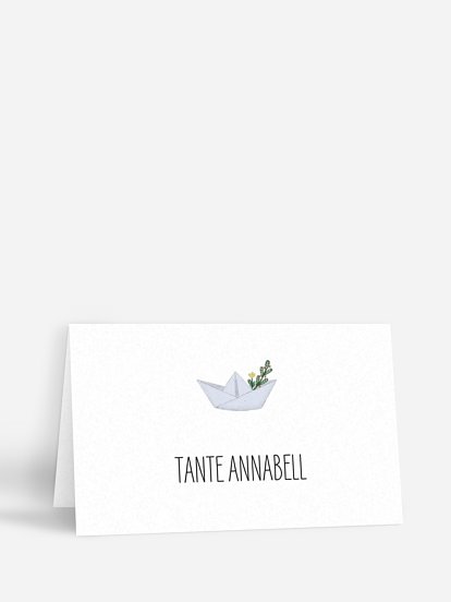 Tischkarte Taufe Happy Whale