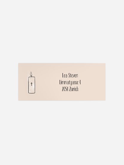 Absenderaufkleber Taufe Piktogramme