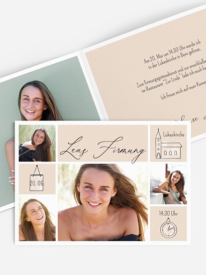 Einladung Firmung Piktogramme