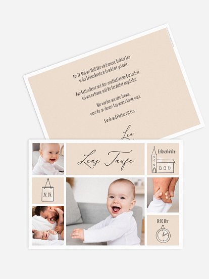 Taufeinladung Piktogramme