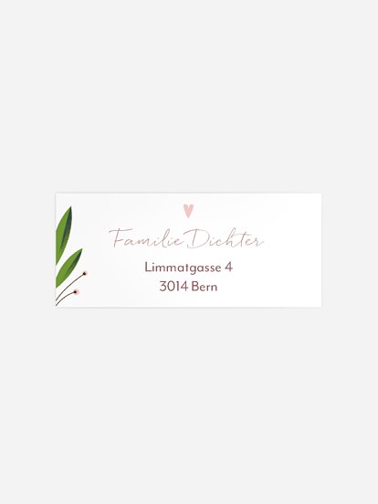 Absenderaufkleber Taufe Vogelnest