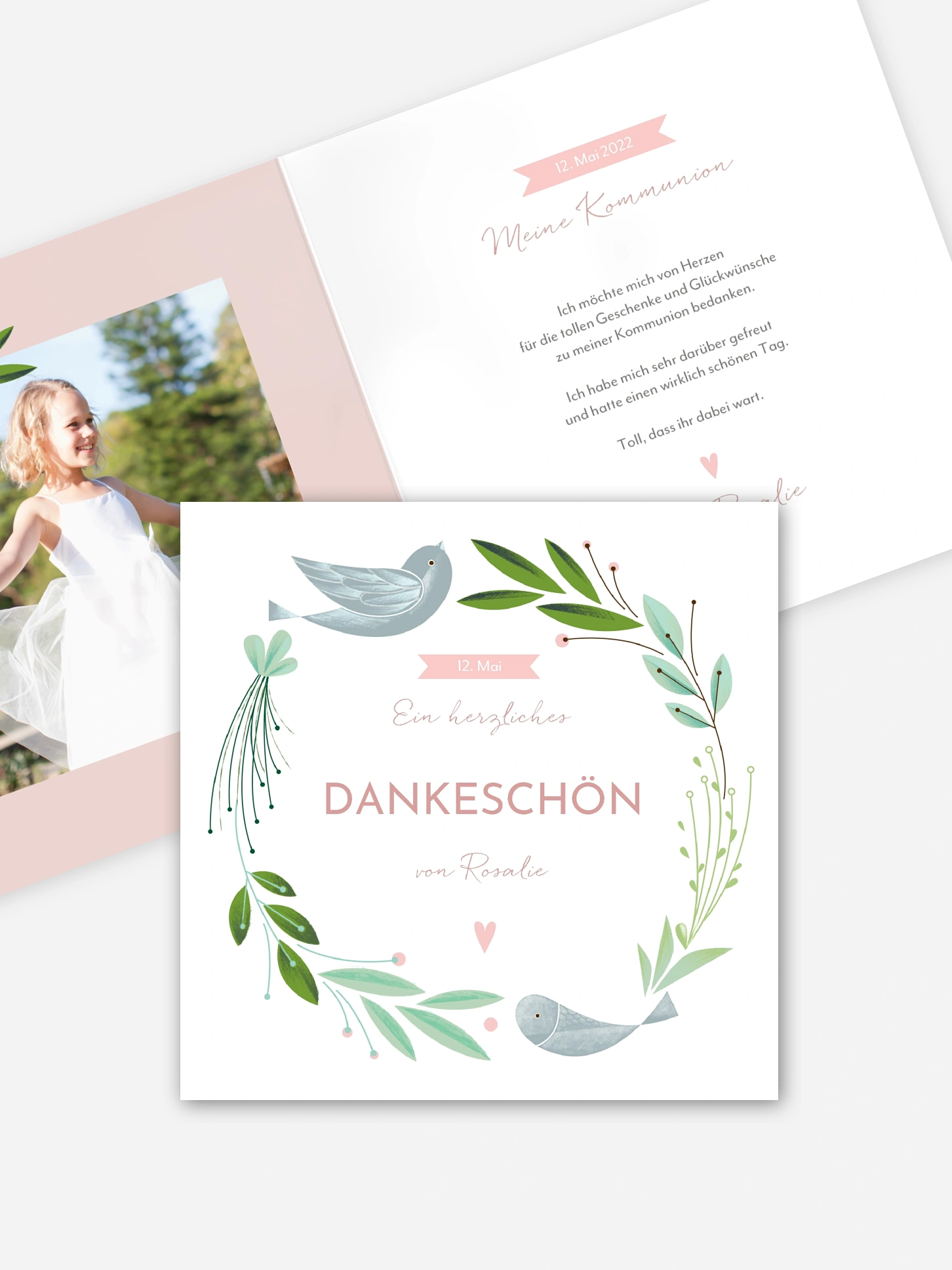 Danksagung Kommunion Vogelnest