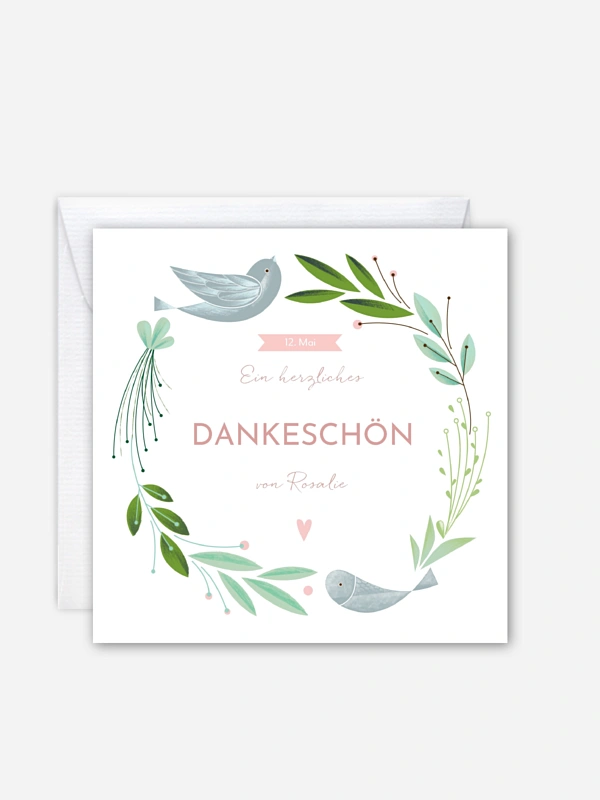 Danksagung Kommunion Vogelnest