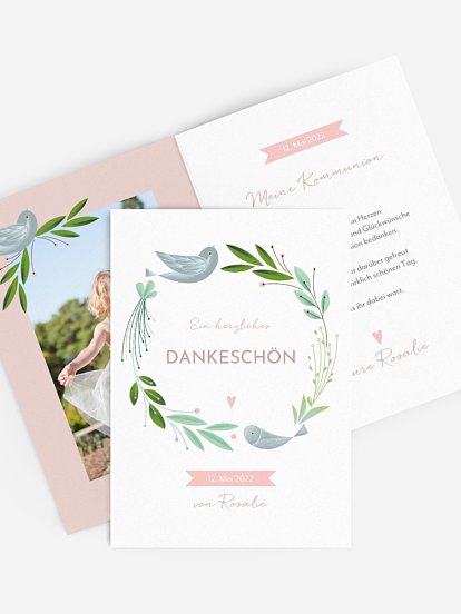 Danksagung Kommunion Vogelnest