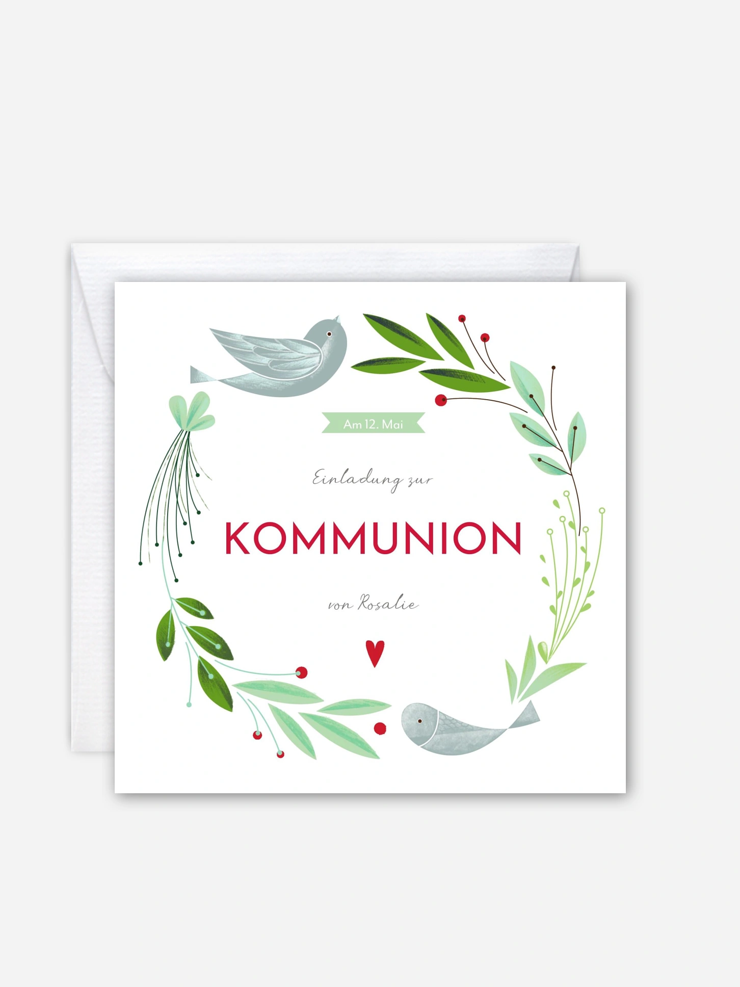 Kommunionseinladung Vogelnest