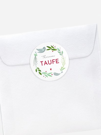 Aufkleber Kommunion Konfirmation Vogelnest