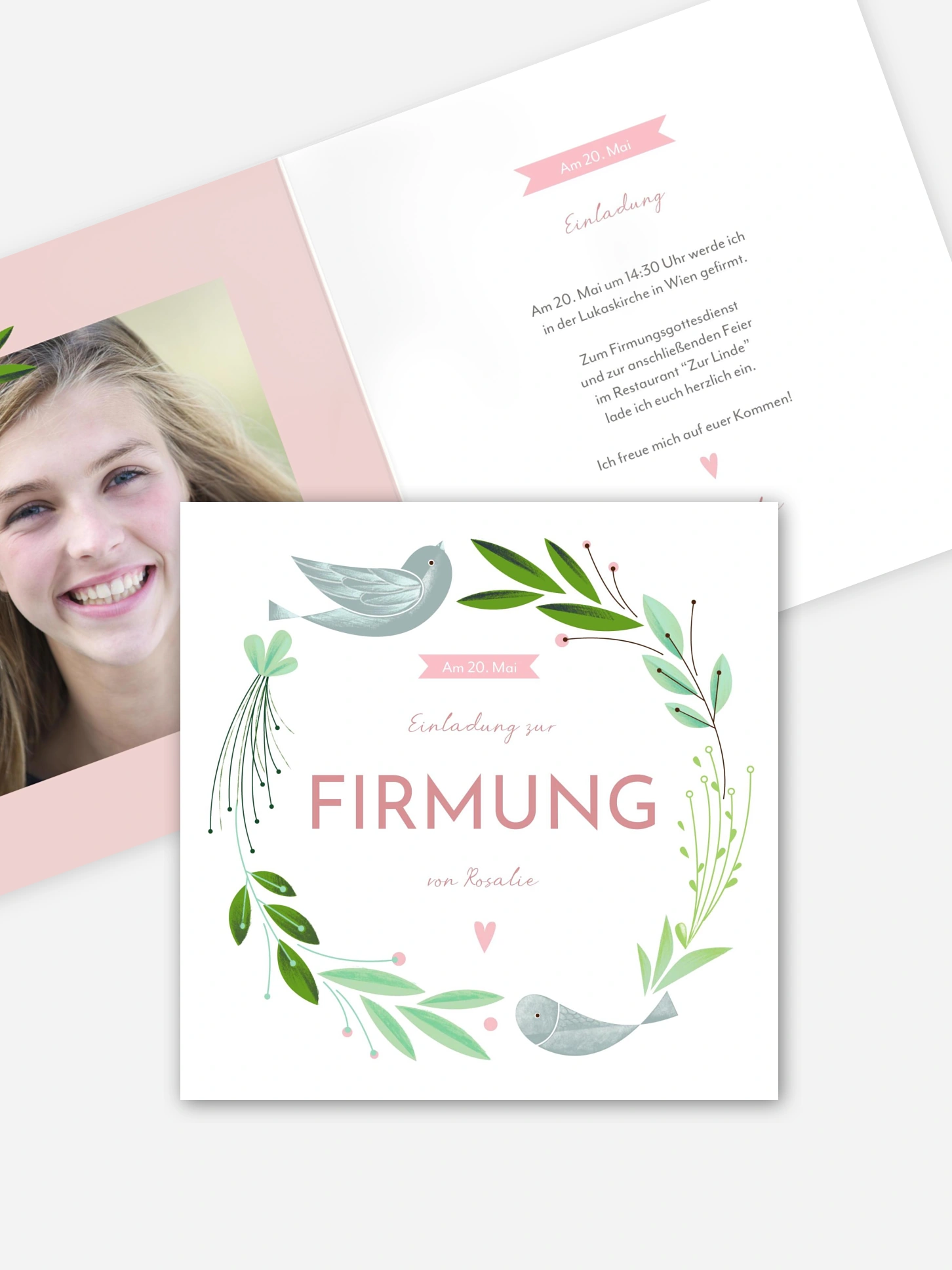 Einladung Firmung Vogelnest