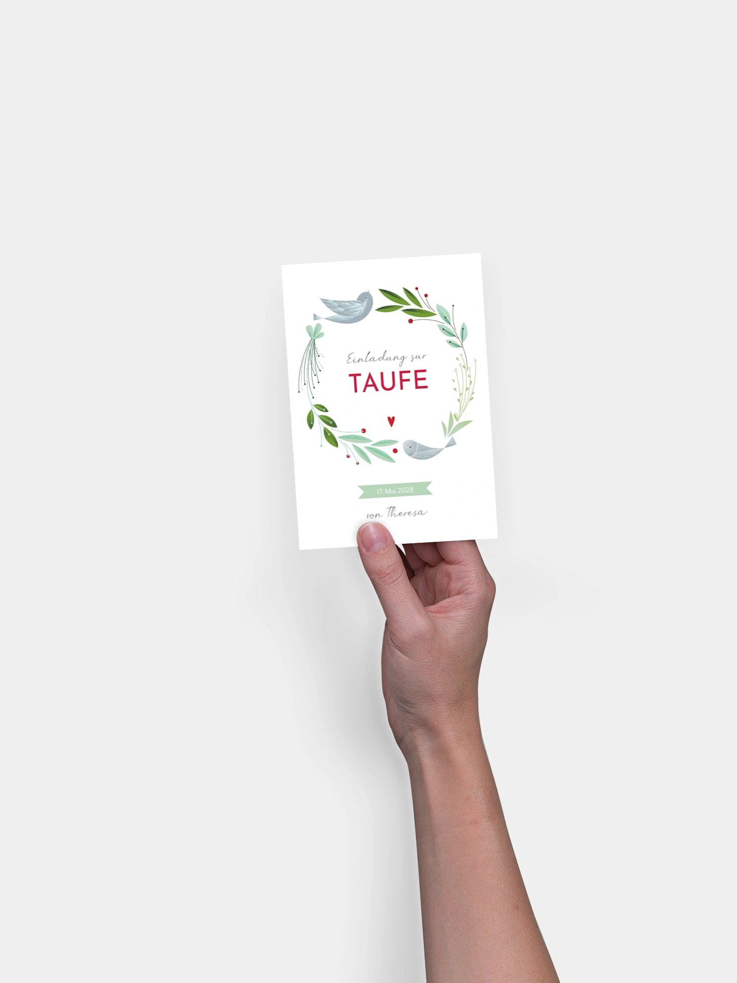 Taufeinladung Vogelnest