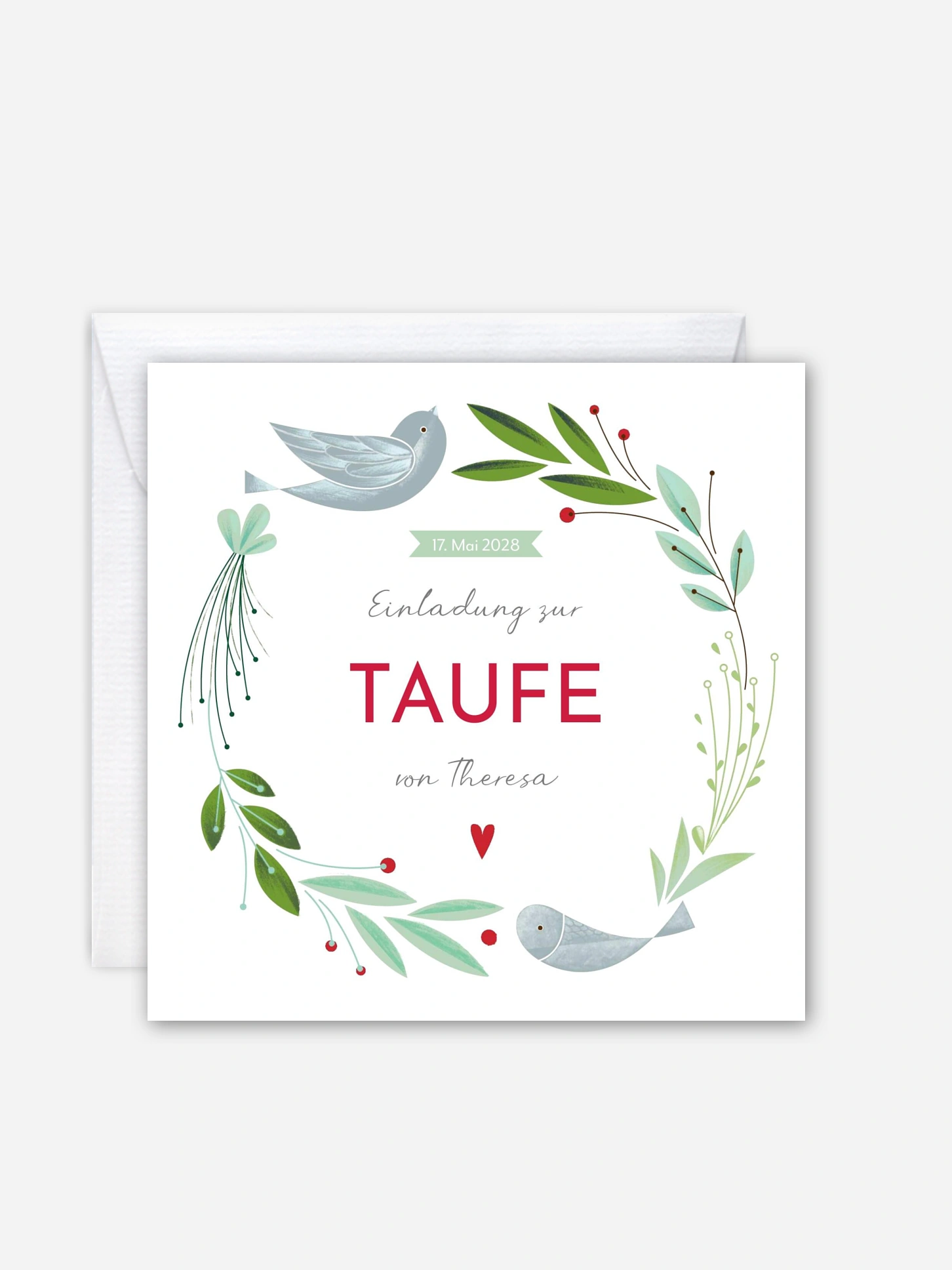 Taufeinladung Vogelnest