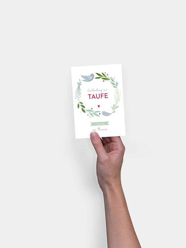 Taufeinladung Vogelnest