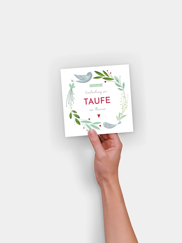 Taufeinladung Vogelnest