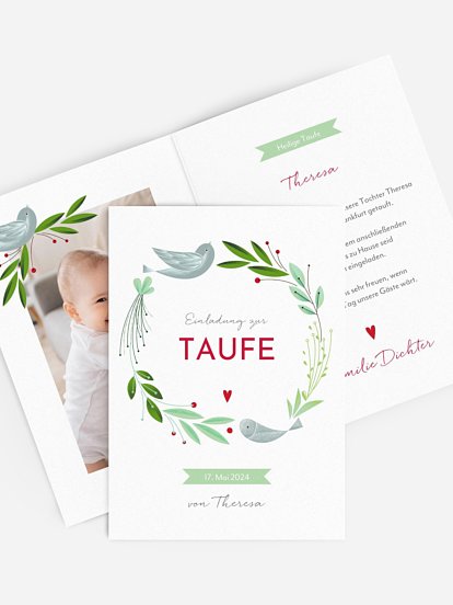 Taufeinladung Vogelnest