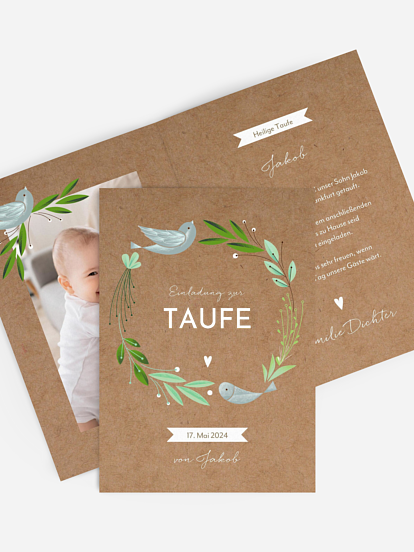 Taufeinladung Vogelnest