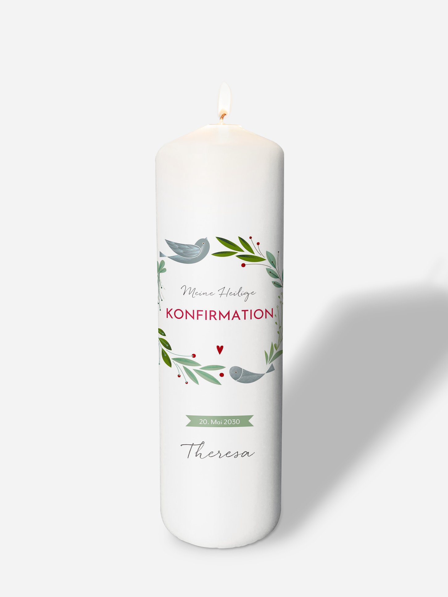 Konfirmationskerze Vogelnest