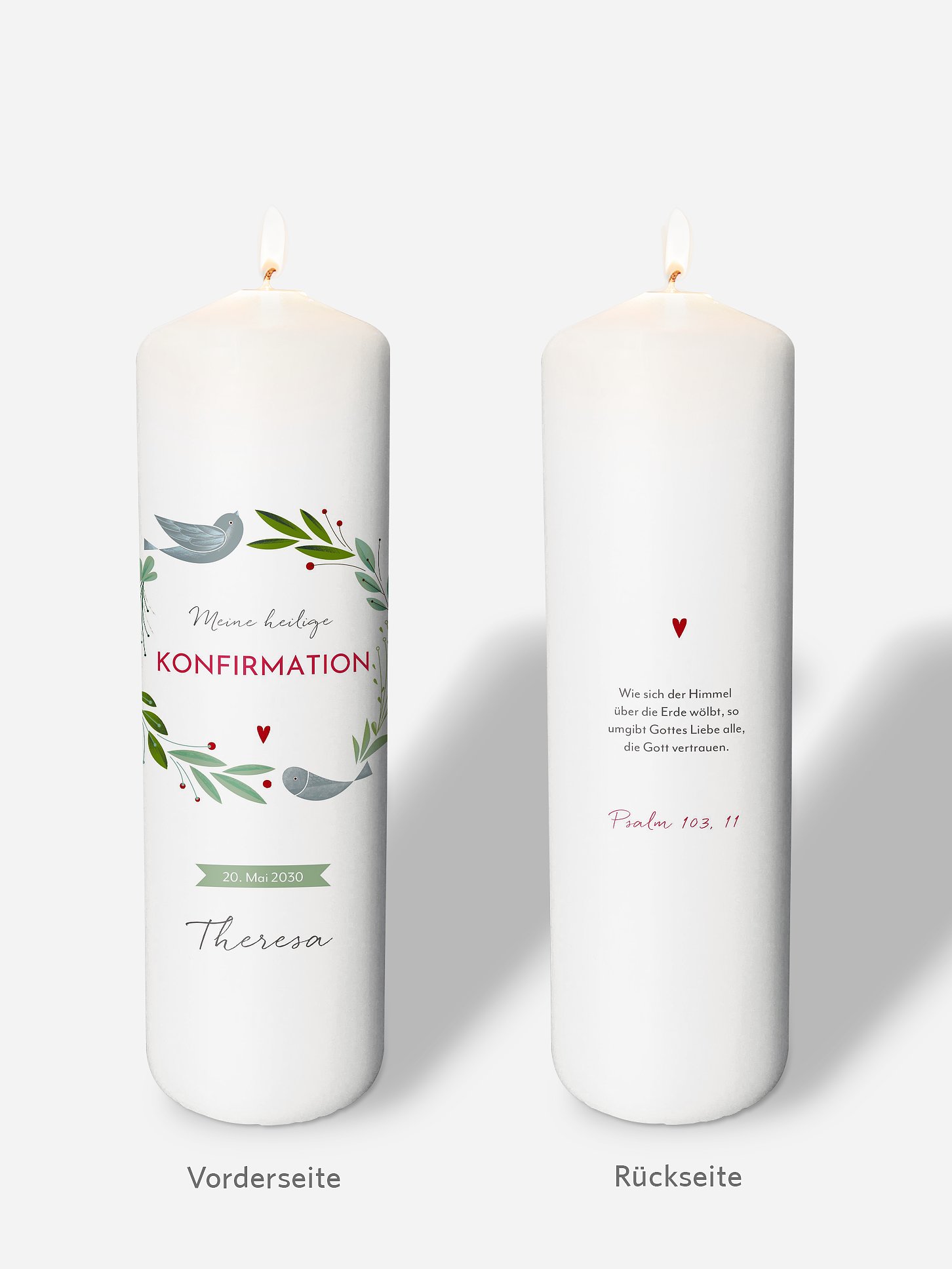 Konfirmationskerze Vogelnest