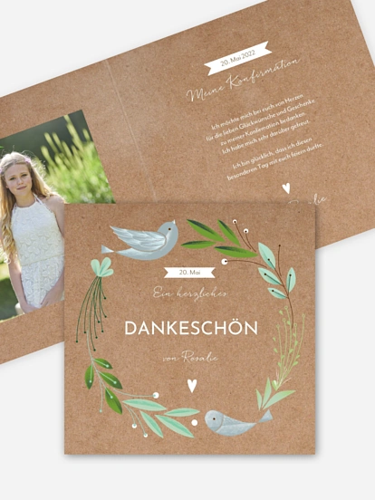 Danksagung Konfirmation Vogelnest