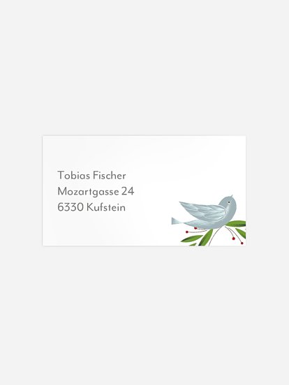 Empfängeraufkleber Konfirmation und Kommunion Vogelnest