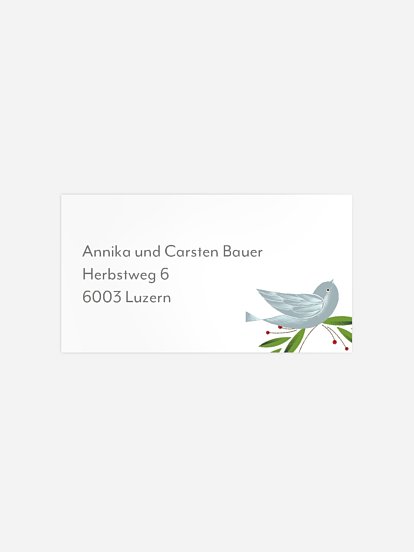 Empfängeraufkleber Konfirmation und Kommunion Vogelnest