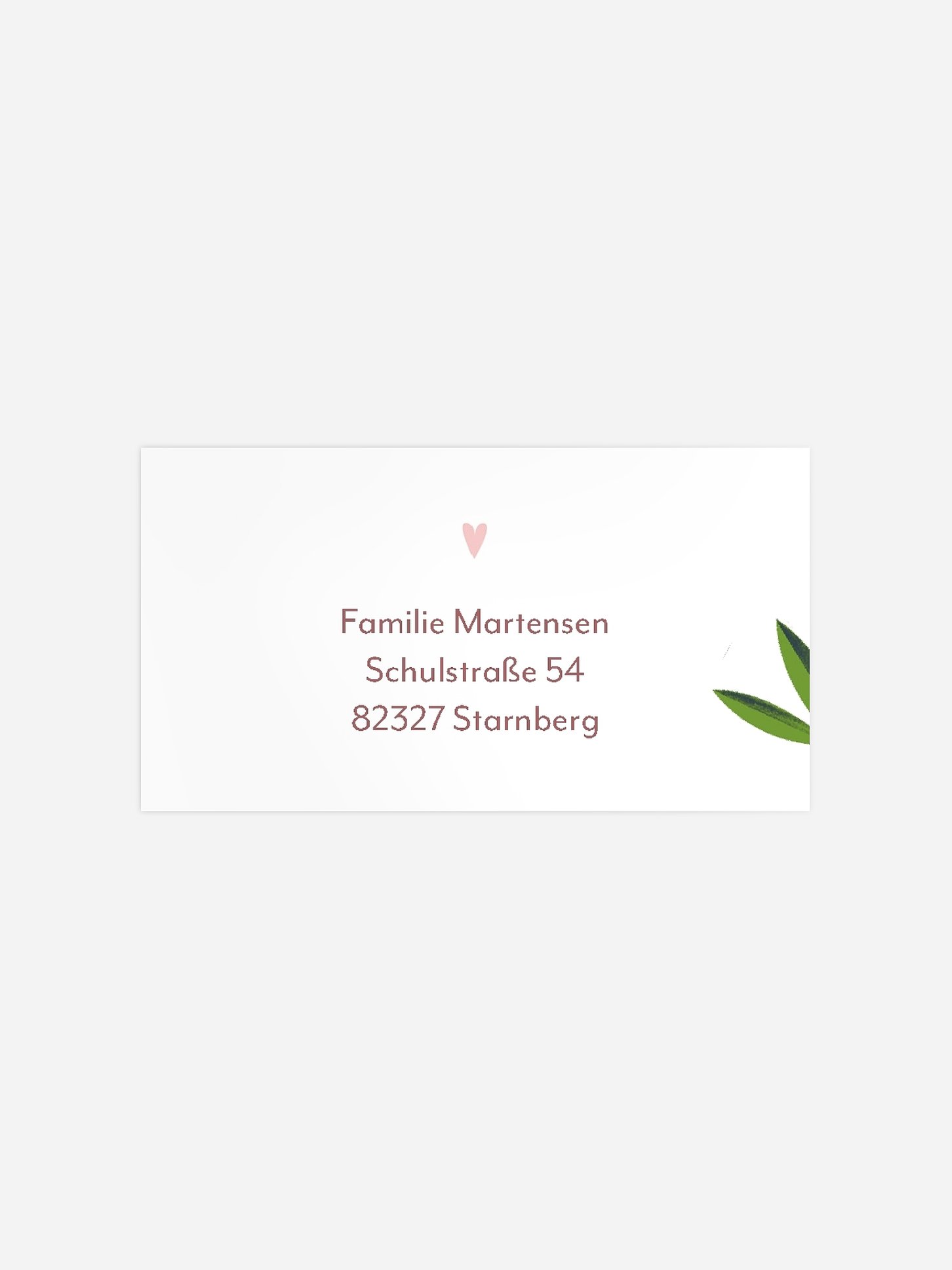 Empfängeraufkleber Taufe Vogelnest