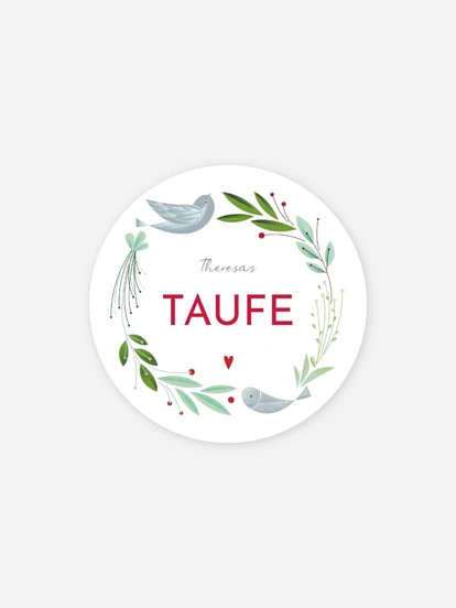 Aufkleber Taufe Vogelnest