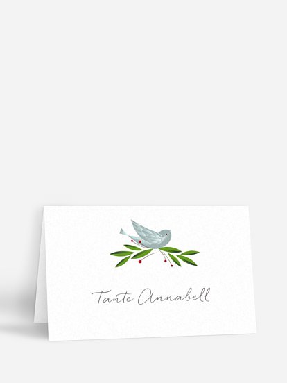 Tischkarte Taufe Vogelnest