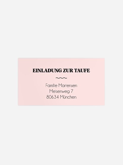 Empfängeraufkleber Taufe Stoffband