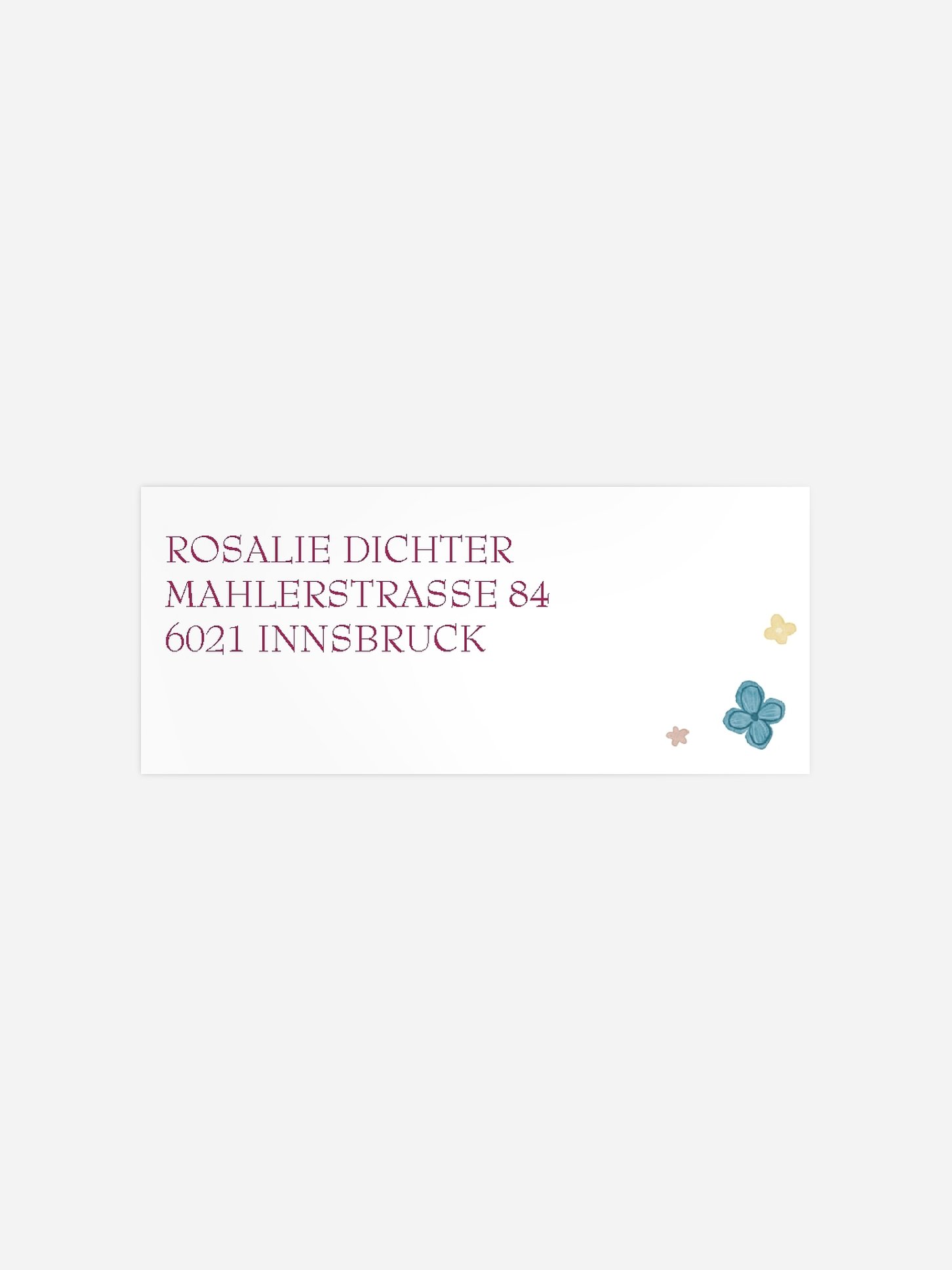 Absenderaufkleber Konfirmation und Kommunion Blütentraum