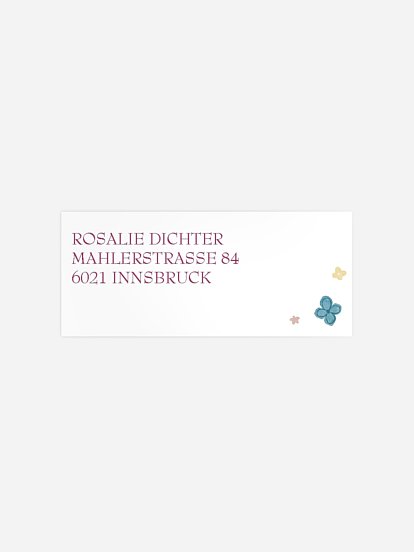 Absenderaufkleber Konfirmation und Kommunion Blütentraum