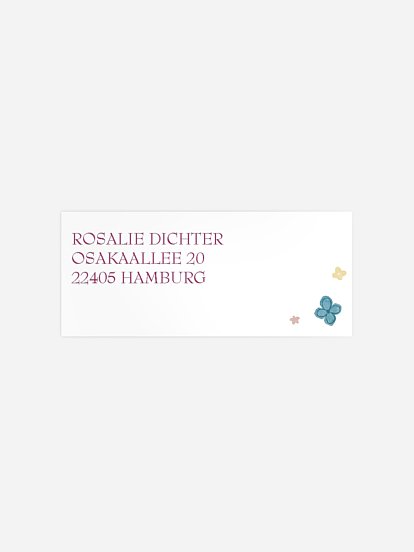 Absenderaufkleber Konfirmation und Kommunion Blütentraum