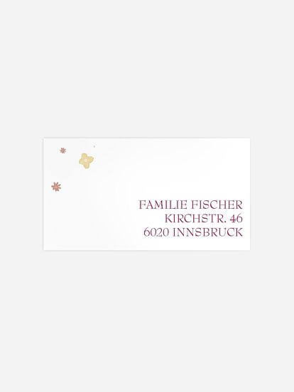 Empfängeraufkleber Konfirmation und Kommunion Blütentraum