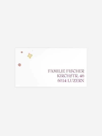 Empfängeraufkleber Konfirmation und Kommunion Blütentraum