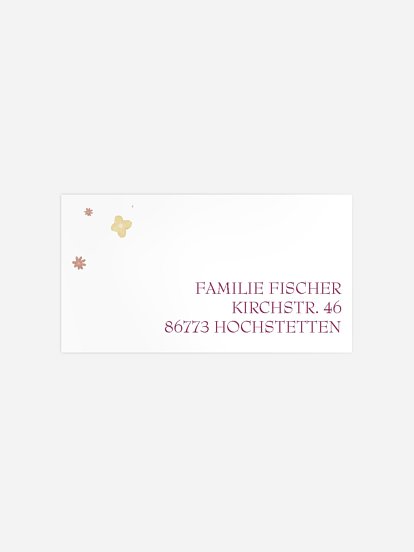 Empfängeraufkleber Konfirmation und Kommunion Blütentraum