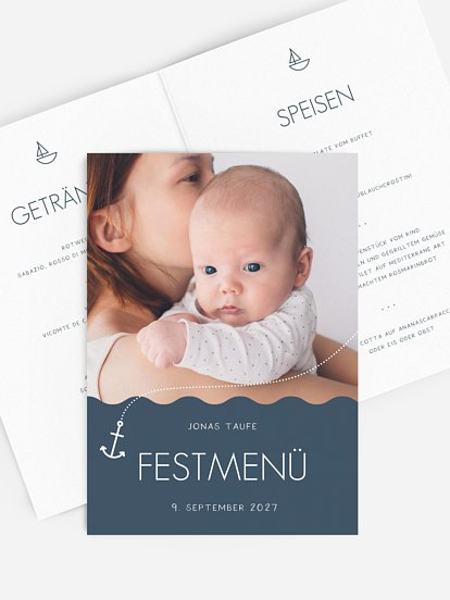 Menükarte Taufe Hoffnung