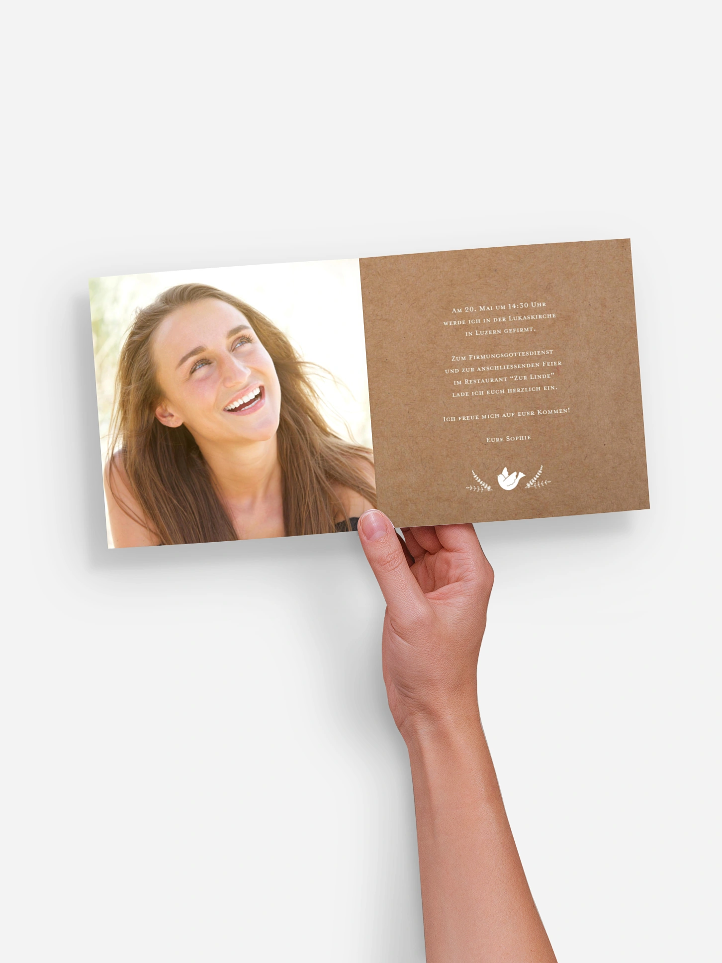 Einladung Firmung Sweet Dove